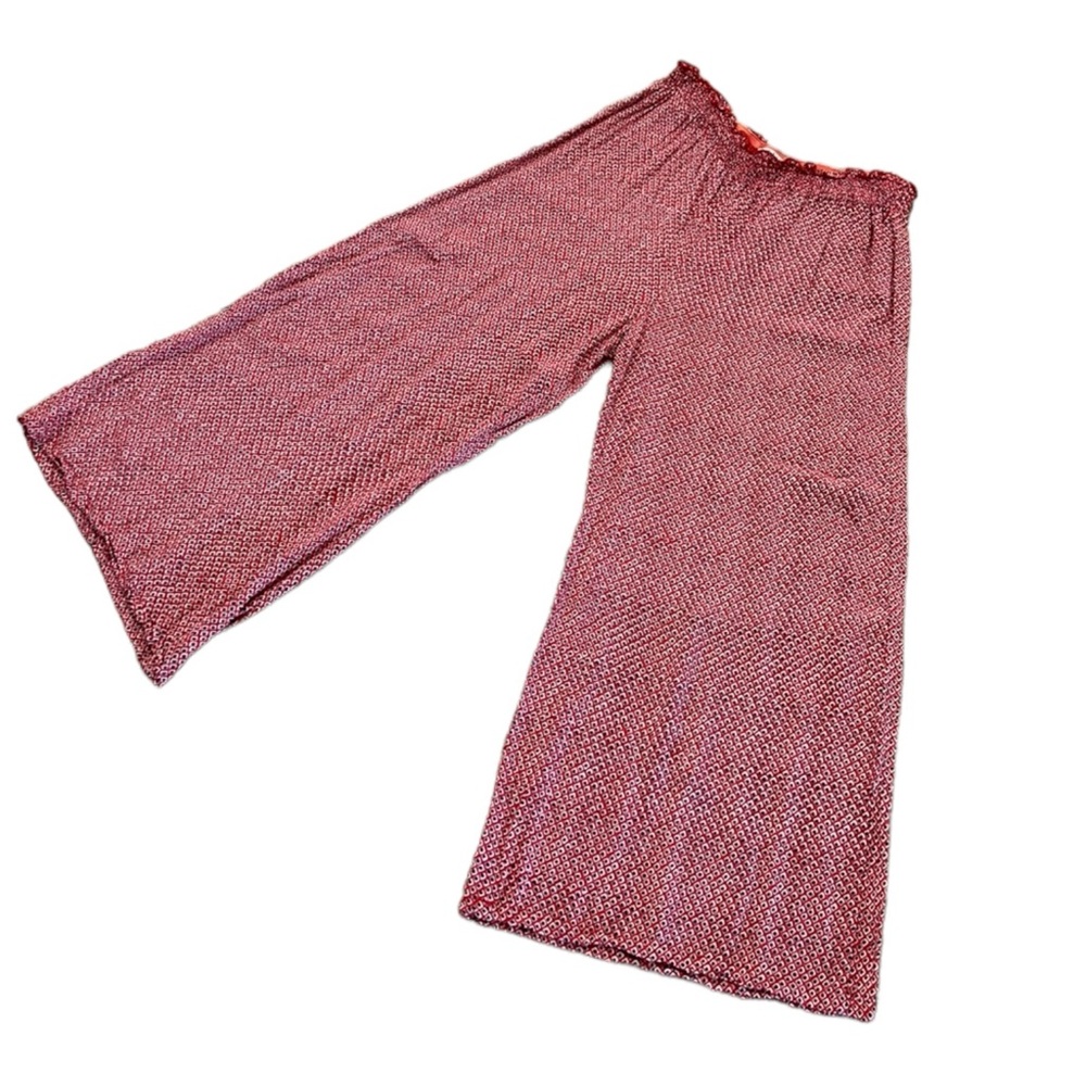 Nostalgia Red & Teal Patterned Boho Wide Leg Pants - image 3